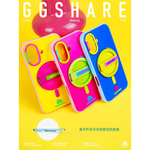 GGSHARE旋轉折曡圓形鋁合金磁吸手機支架2024新款桌面穩固magsafe磁吸支架可攜式多功能原創個性潮小衆高級感