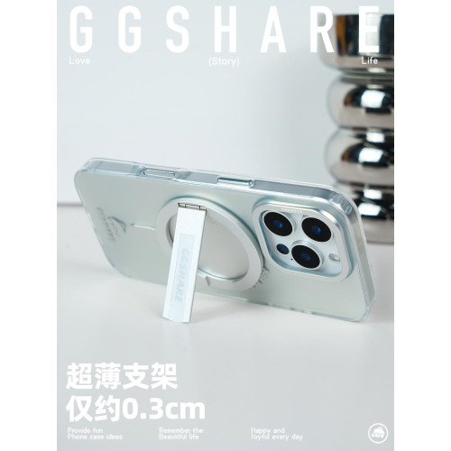 GGSHARE旋轉折曡圓形鋁合金磁吸手機支架2024新款桌面穩固magsafe磁吸支架可攜式多功能原創個性潮小衆高級感