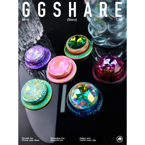 GGSHARE寄居蟹寶石花高級感磁吸手機支架可伸縮手機氣囊支架 新款桌面通用時尚百搭原創高級感超可愛小衆支架