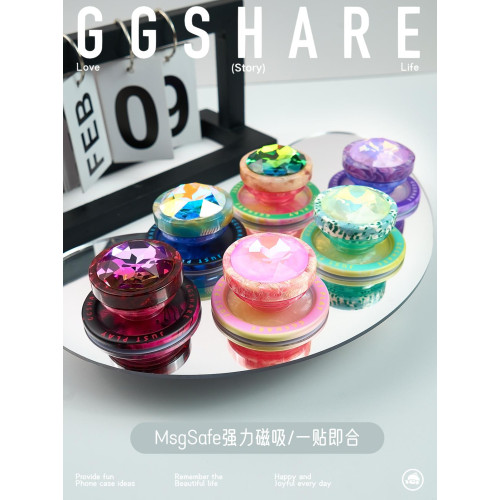 GGSHARE寄居蟹寶石花高級感磁吸手機支架可伸縮手機氣囊支架 新款桌面通用時尚百搭原創高級感超可愛小衆支架