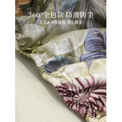 輕奢數碼印花純棉床笠加高款1米5/1.8x2.0床罩單件全棉床套防塵罩