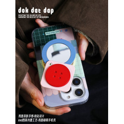 dokdatdap原創紐釦旋轉鏡子磁吸手機支架個性可愛磁吸支架小衆