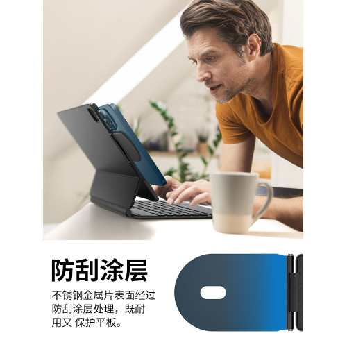 ipad夾片手機支架適用蘋果三星華爲小米平板妙控雙面夾鍵盤拓展強磁吸附折曡拆卸可攜式iphone手機磁吸支架配件