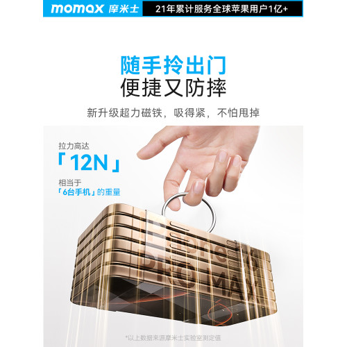 MOMAX摩米士磁吸手機支架指環扣可攜式可折曡旋轉超薄桌面支撐架指環支架背貼殼2025新款適用蘋果iphone16華爲