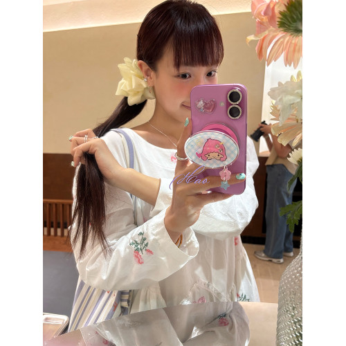 好好好!滴膠亞克力可愛雙子星閃閃鑽石磁吸手機支架