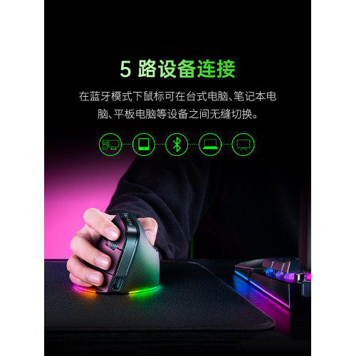 Razer雷蛇Pro Click V2 Vertical Edition電腦垂直AI三模無線滑鼠