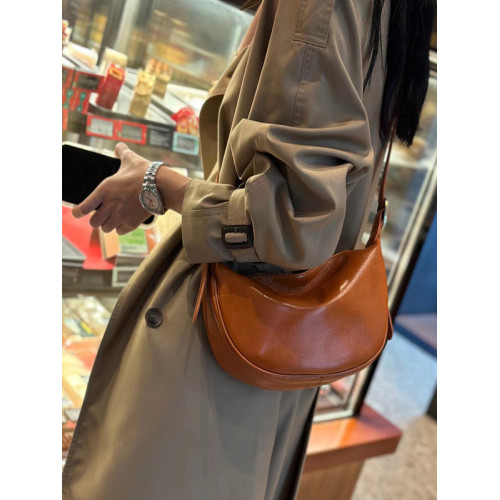 【雲朵】潮流新款單肩包真皮復古休閒女包大容量簡約設計餃子包包