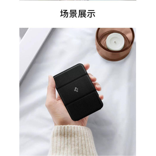 Spigen磁吸卡包手機支架適用蘋果i16/15/14/13可攜式背貼卡夾卡套
