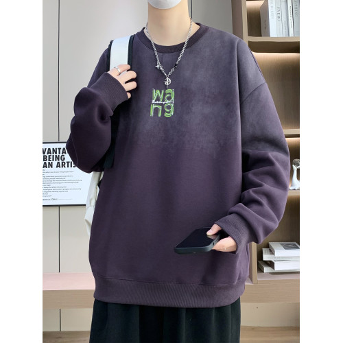 唐獅集團DESSO刺綉字母衛衣男春秋季圓領打底衫男生休閒百搭上衣
