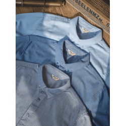 馬登工裝復古磨毛長袖薄襯衫牛津紡純棉休閒外穿襯衣打底衫男秋