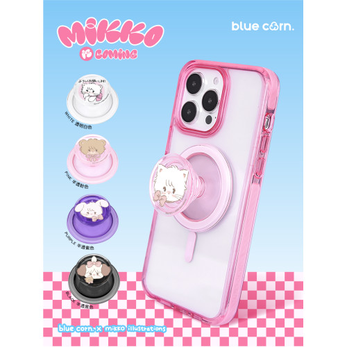 bluecorn聯名mikko卡通貓手機支架氣囊伸縮磁吸防摔通用適用蘋果