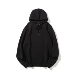 秋季長袖連帽衛衣男士圓領純色純棉情侶外套男女寬松休閒打底衫