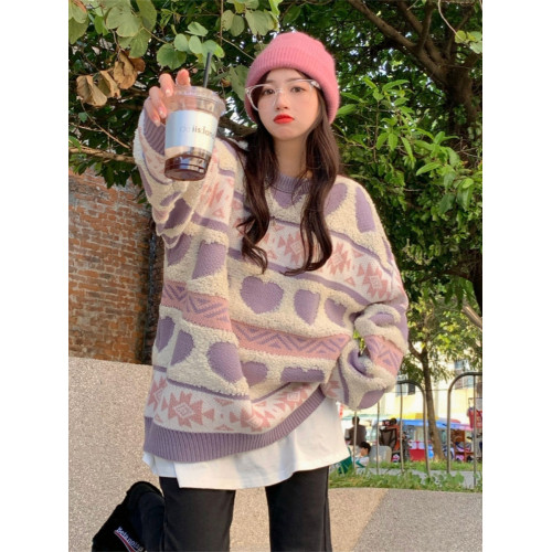 毛衣女春秋冬季加絨加厚初中高中學生大童15嵗13女孩12針織打底衫