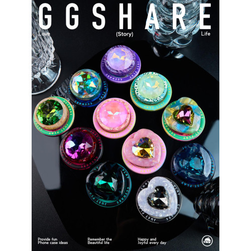 GGSHARE愛心寶石高級感手機支架2024新款桌面磁吸手機氣囊支架女