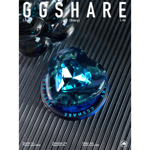 GGSHARE愛心寶石高級感手機支架2024新款桌面磁吸手機氣囊支架女