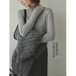 蘋果的生活家│搭配能手 Q彈軟糯薄款修身高領天絲羊毛混紡打底衫