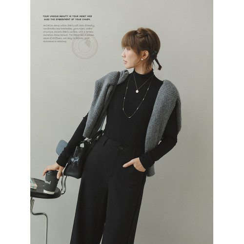 蘋果的生活家│搭配能手 Q彈軟糯薄款修身高領天絲羊毛混紡打底衫