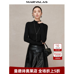 曼德詩綿羊毛打底衫女2025冬季新款閃蔥亮絲設計時尚百搭毛針織衫