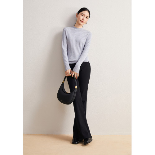 暢點徐ChangDX 悅已的氣質 細膩薄軟 精紡小羊毛金絲圓領打底衫