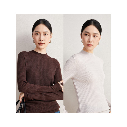 暢點徐ChangDX 悅已的氣質 細膩薄軟 精紡小羊毛金絲圓領打底衫