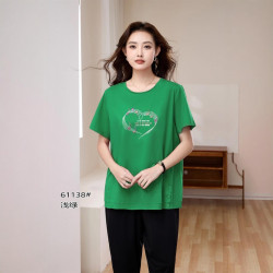 馳爽2025新款大碼女裝胖mm寬松顯瘦遮肚上衣時尚印花短袖打底衫