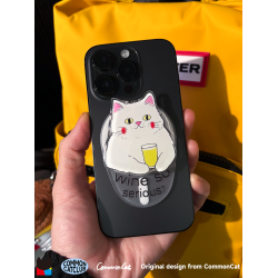 “酒矇子貓2”水滴型Magsafe磁吸N52強磁手機支架折曡氣囊可愛
