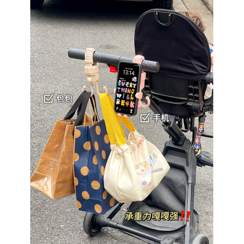 嬰兒車手機支架寶媽外出遛娃神器二合一寶寶推車手機架手機夾掛鉤