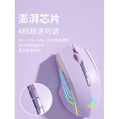 德國藍牙無線滑鼠靜音充電腦遊戯電競男女生高顔值桌上型筆電通用