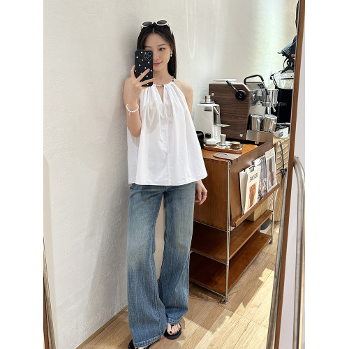 親媽~YII BARO女牛仔褲女2025夏季新款復古微喇褲窄版直筒褲