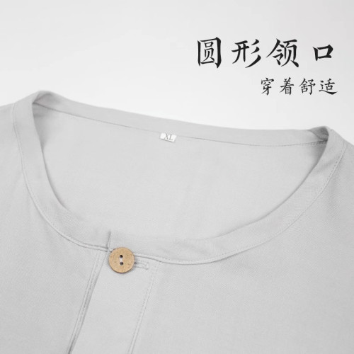 僧服夏季薄款打底衫內衣短袖睡衣全套和尚出家僧人男女棉綢僧侶服