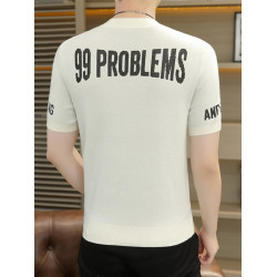 男士毛衣半高領秋冬內搭短袖針織衫男修身中領半袖加厚線衣打底衫