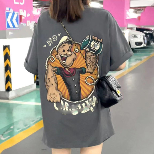 特大碼女裝300斤夏寬松上衣240斤大碼短袖220斤純棉印花打底衫女