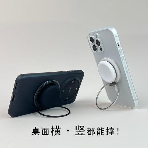 新款彩色矽膠帽氣囊支點二合一磁吸手機支架可折曡桌面支撐指環扣