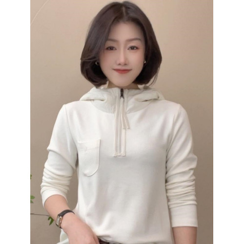 春季新款雙面絨保暖拼接連帽衛衣休閒百搭媽媽裝打底衫減齡上衣女 春季新款雙面絨保暖拼接連帽衛衣休閒百搭媽媽裝打底衫減齡上衣女