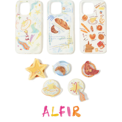 Alfir·星星麵包磁吸手機殼/手機支架 原創手繪顔色巨美自拍神器適用蘋果iPhone手機輕薄軟殼磁吸可無線充