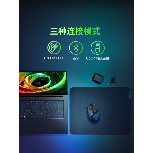 Razer雷蛇巴塞利斯蛇移動版電腦可攜式辦公智能AI三模無線小手滑鼠