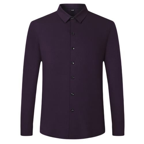 意大利品牌純色羊絨襯衫男春秋季新款抗皺抗磨打底衫中老年人長袖