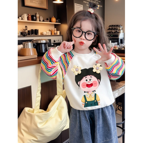 女童衛衣春秋款2025新款小女孩寶寶秋季上衣寶寶秋裝打底衫衣服潮