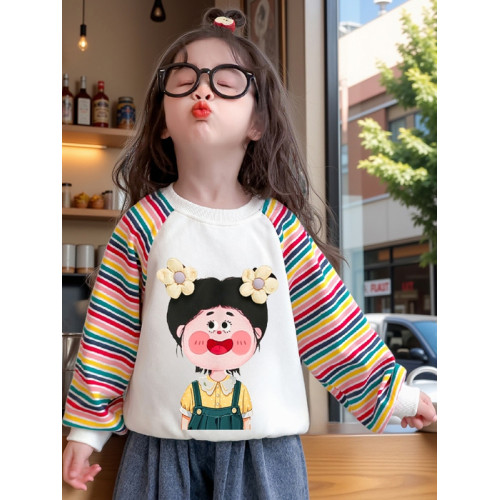 女童衛衣春秋款2025新款小女孩寶寶秋季上衣寶寶秋裝打底衫衣服潮