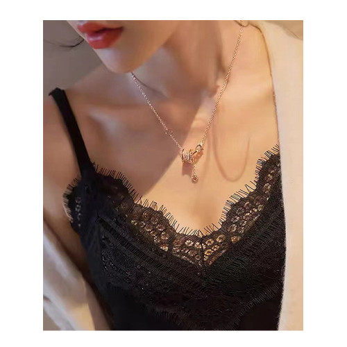 吊帶背心女內搭時尚洋氣時髦性感V領法式蕾絲冰絲針織西裝打底衫