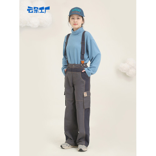雲朵飛行員寬松高領打底衫女秋冬內搭上衣舒適柔軟翻領套頭衫