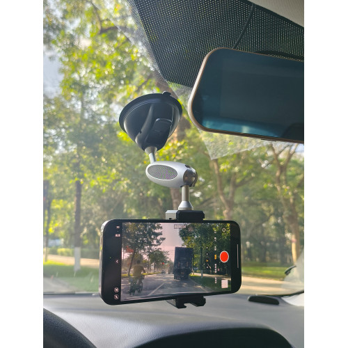 車內拍攝支架金屬360度萬向旋轉車用手機架拍攝神器vlog開車錄視穩定器穩定器側窗車窗天窗車上車內固定支架