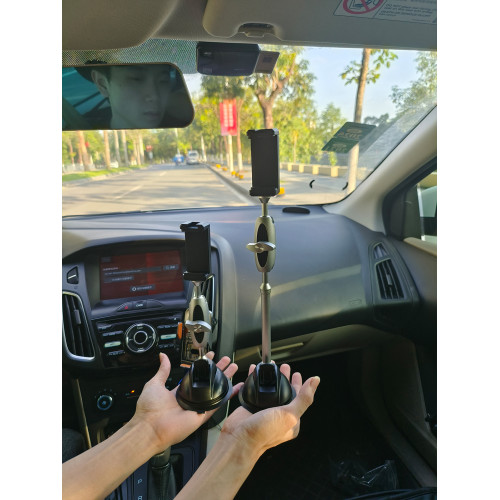 車內拍攝支架金屬360度萬向旋轉車用手機架拍攝神器vlog開車錄視穩定器穩定器側窗車窗天窗車上車內固定支架
