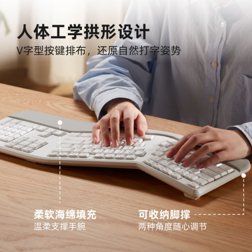 日本山業無線鍵盤滑鼠套裝靜音人體工學辦公桌上型筆電通用鍵鼠