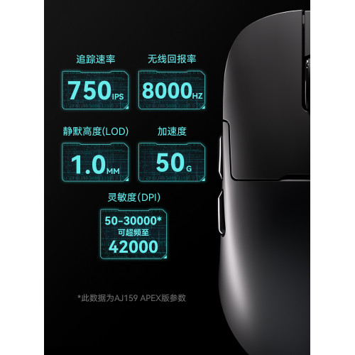黑爵aj179 pro無線滑鼠paw3395輕量化三模電競遊戯8K APEX滑鼠
