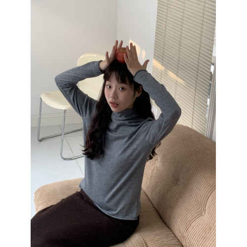 nothe Case 推薦！綿羊毛微寬松顯瘦高領柔軟親膚卷邊打底衫針織