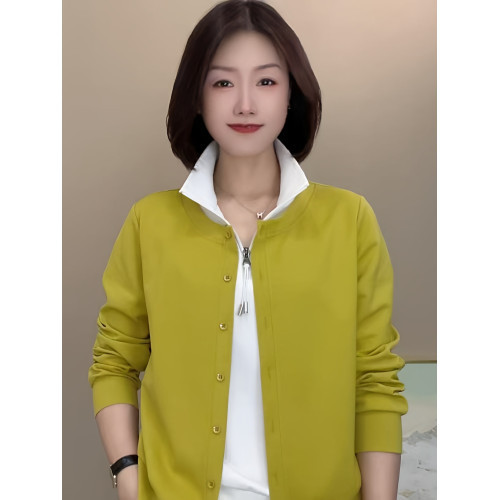 韓系假兩件休閒衛衣女2026春季新款中年媽媽裝長袖上衣百搭薄外套