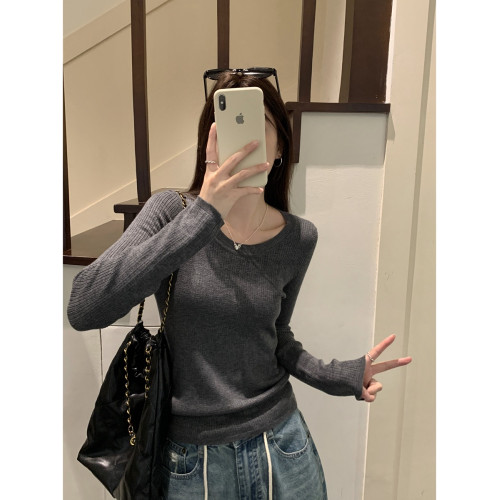 早春2025新款氣質圓領打底衫女內搭高級感開春韓系穿搭針織衫上衣