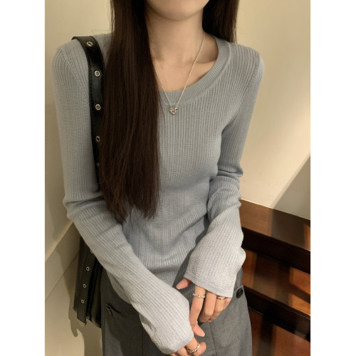 早春2025新款氣質圓領打底衫女內搭高級感開春韓系穿搭針織衫上衣