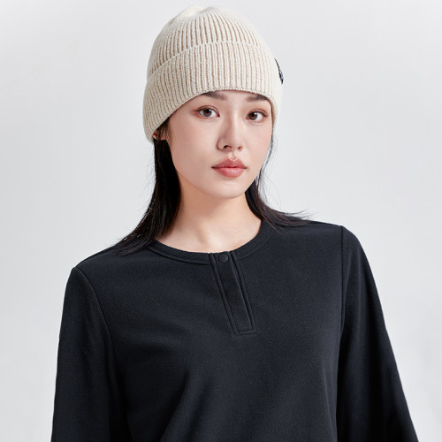 拓路者秋季圓領搖粒絨衛衣女純色長袖t套頭打底衫戶外保暖抓絨衣